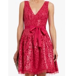 BCBG Katarina Pink Sequin Lace Dress